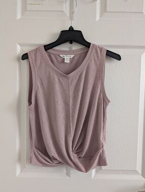 Athleta Essence Twist Front Tank Top Mauve Pink Tencel Modal Yoga Pilates M
